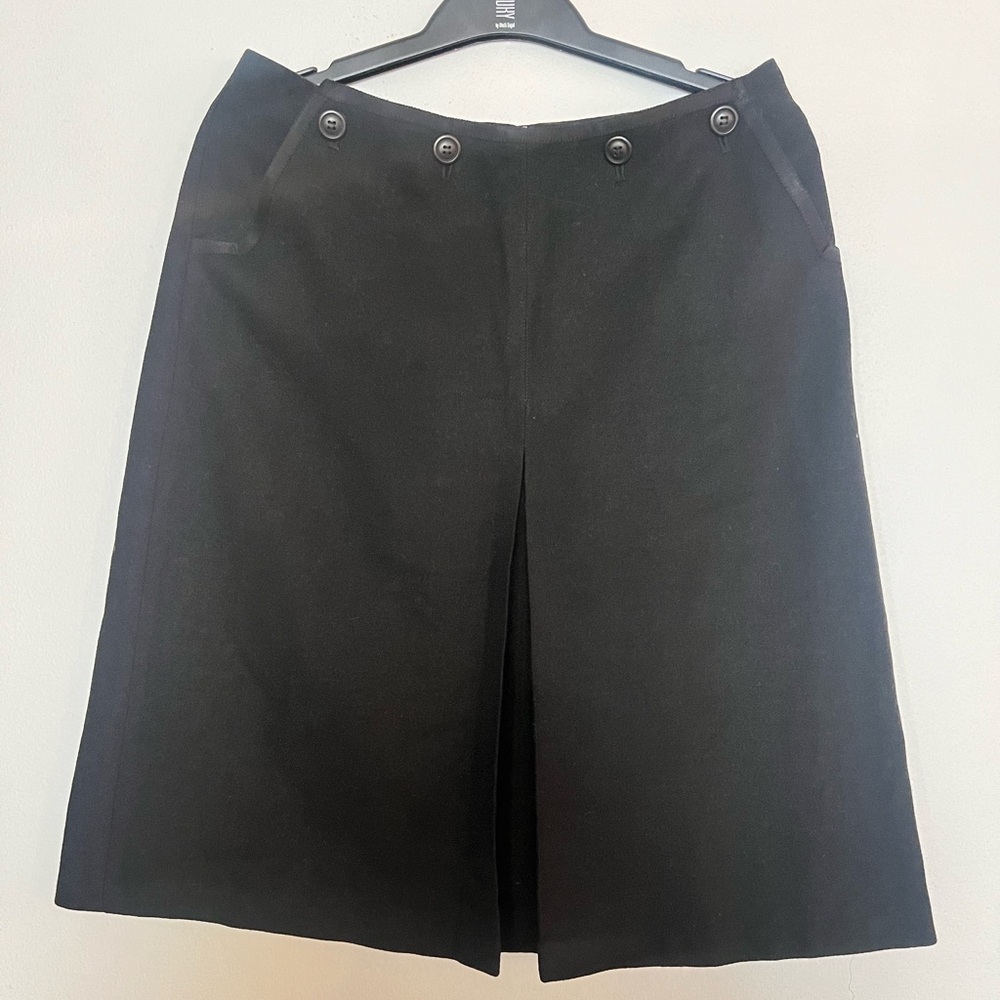 SEARLE Vintage 100% Wool A-Line Skirt with Button Details